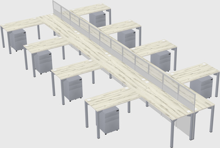 Shared l-shape cubicle