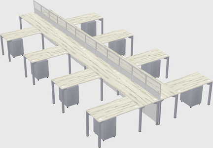 Shared l-shape cubicle