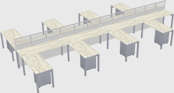 Shared l-shape cubicle