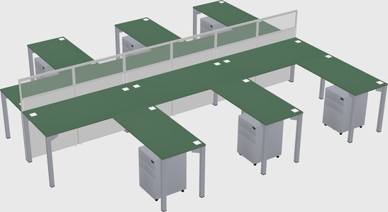 Shared l-shape cubicle