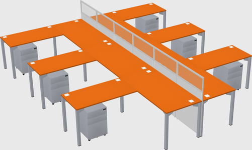 Shared l-shape cubicle