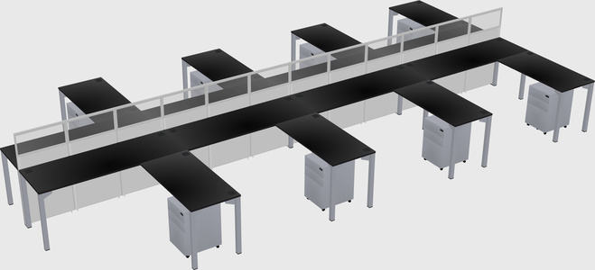 Shared l-shape cubicle