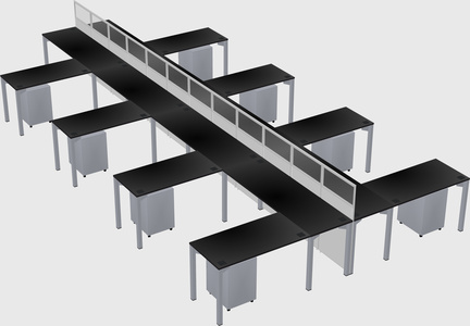 Shared l-shape cubicle