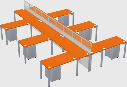 Shared l-shape cubicle