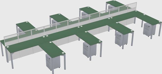 Shared l-shape cubicle