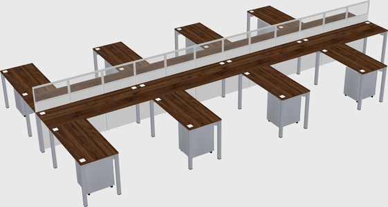 Shared l-shape cubicle