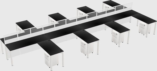 Shared l-shape cubicle
