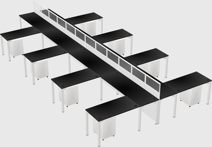 Shared l-shape cubicle