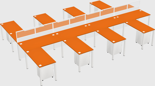 Shared l-shape cubicle