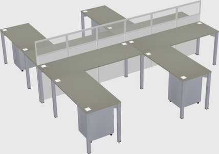 Shared l-shape cubicle