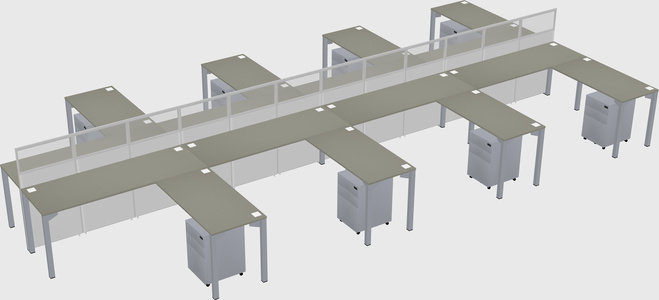 Shared l-shape cubicle