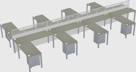 Shared l-shape cubicle