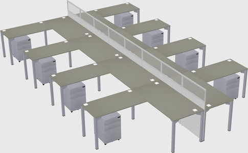 Shared l-shape cubicle