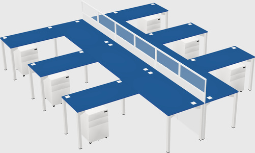 Shared l-shape cubicle