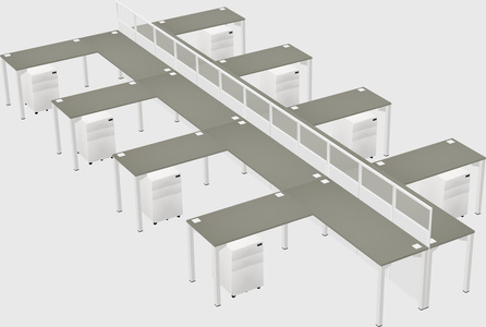 Shared l-shape cubicle