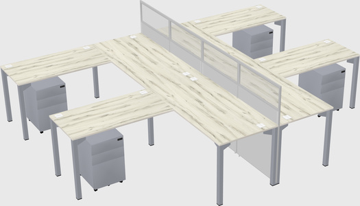 Shared l-shape cubicle