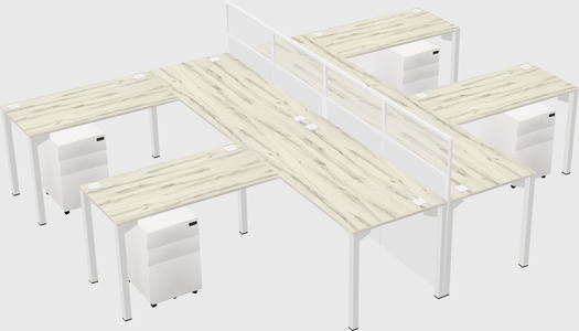 Shared l-shape cubicle