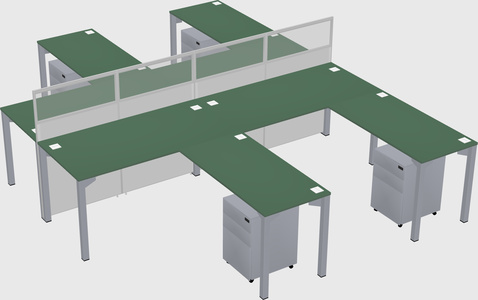 Shared l-shape cubicle