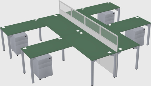 Shared l-shape cubicle