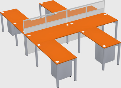 Shared l-shape cubicle