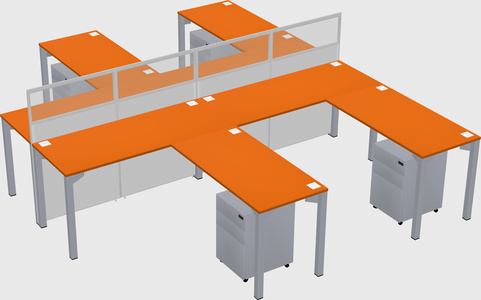 Shared l-shape cubicle