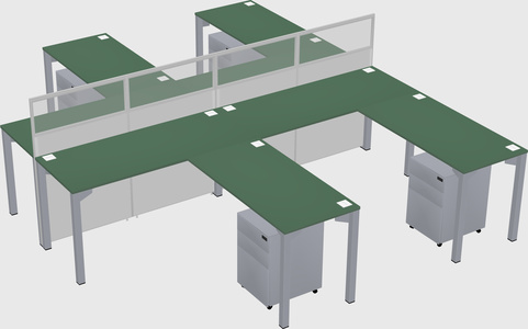 Shared l-shape cubicle