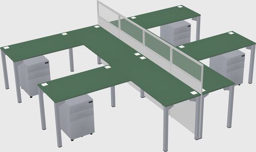 Shared l-shape cubicle