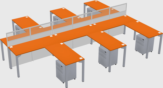 Shared l-shape cubicle