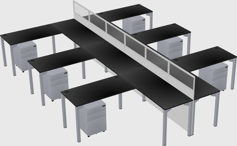 Shared l-shape cubicle