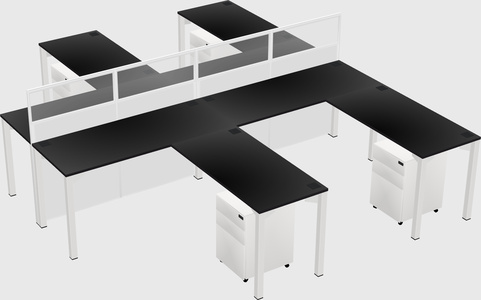 Shared l-shape cubicle