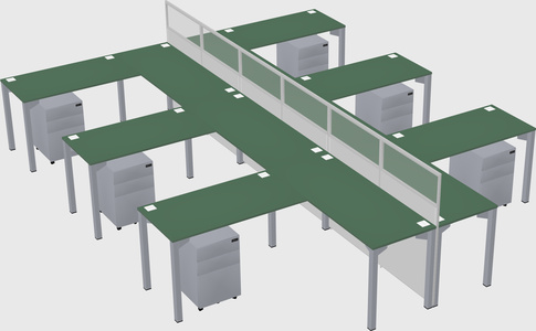 Shared l-shape cubicle
