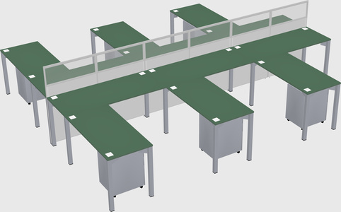 Shared l-shape cubicle