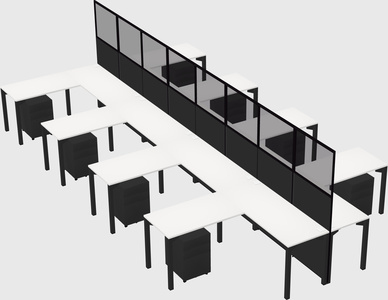 Shared l-shape cubicle