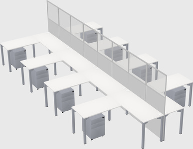 Shared l-shape cubicle