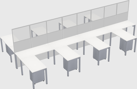 Shared l-shape cubicle