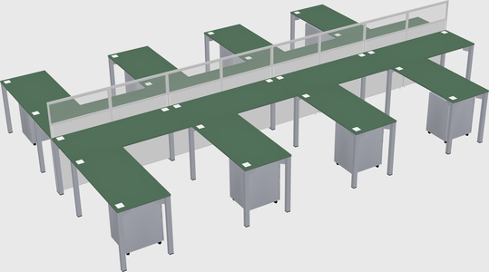 Shared l-shape cubicle