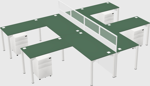Shared l-shape cubicle