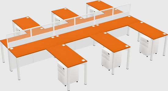 Shared l-shape cubicle