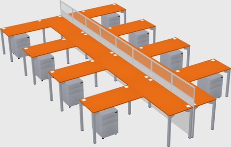Shared l-shape cubicle
