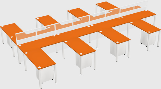 Shared l-shape cubicle