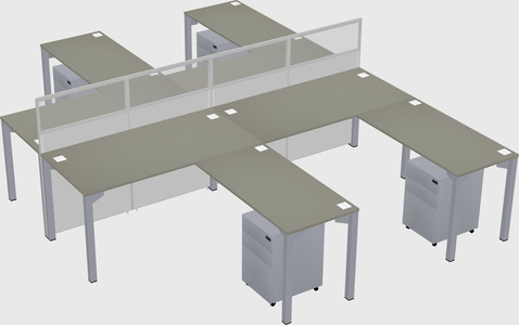 Shared l-shape cubicle