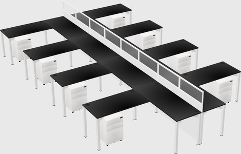 Shared l-shape cubicle