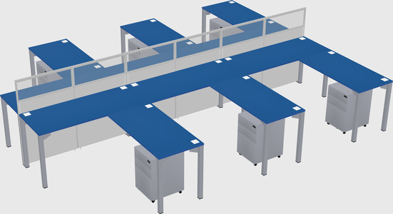 Shared l-shape cubicle