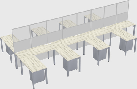 Shared l-shape cubicle