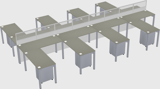 Shared l-shape cubicle