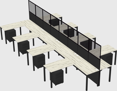 Shared l-shape cubicle