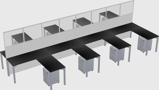 Shared l-shape cubicle