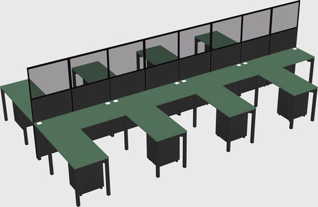 Shared l-shape cubicle