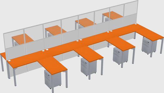 Shared l-shape cubicle