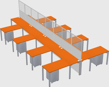 Shared l-shape cubicle